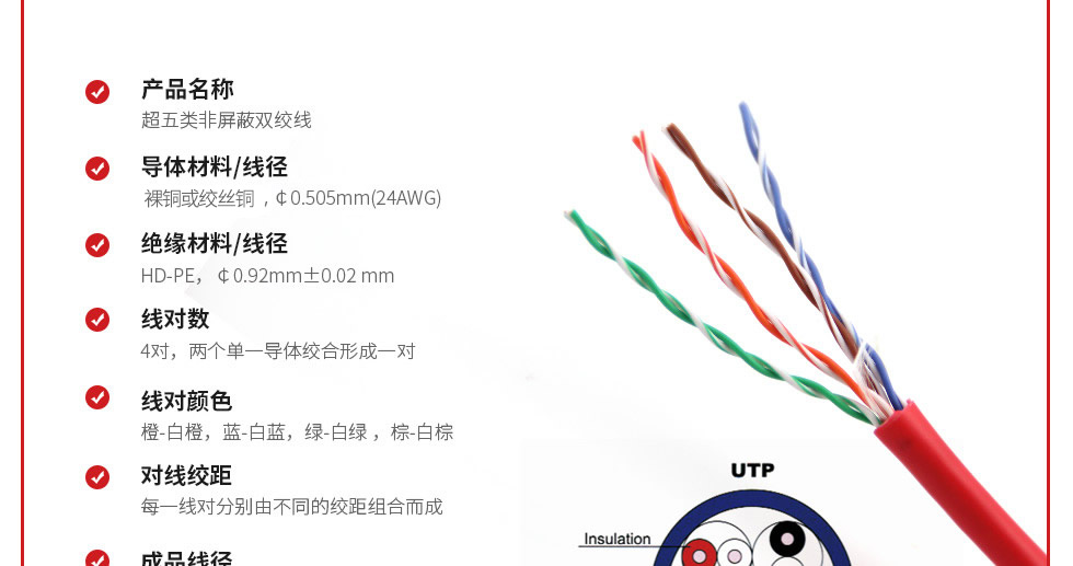 超五类非屏蔽网线